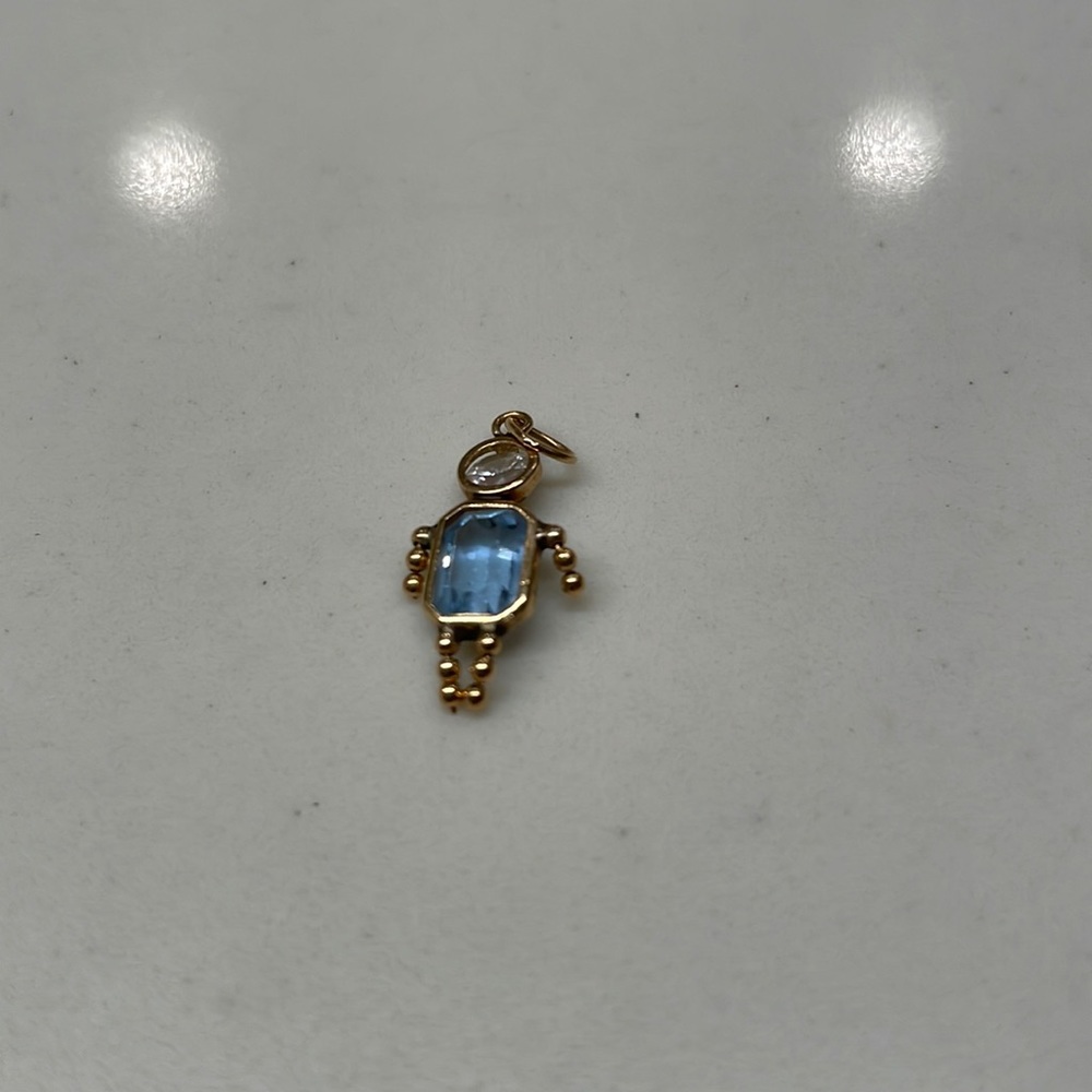 14k Gold birthstone pendant